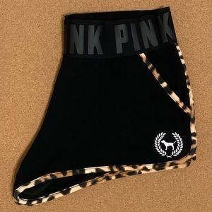 VS PINK - Leopard Trim Varsity Shorts